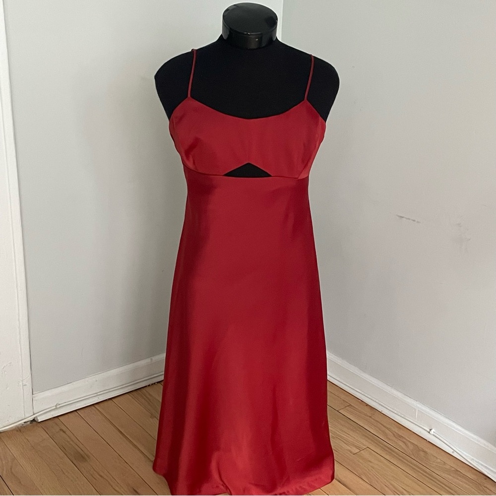 Elegant Orange Banana Republic Satin Slip Dress
